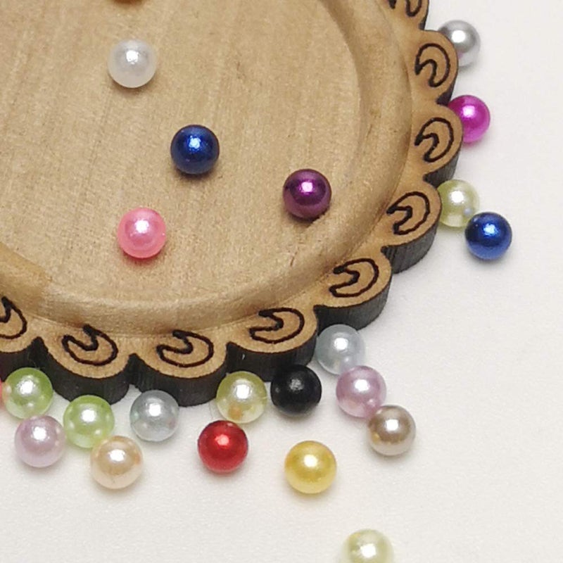 Chenkou Craft 12000pcs 2.8mm Assorted 15 Colors No Hole Round Ball Bead Scrapbooking Craft DIY Beads Decoration + Plastic Box (Assorted Colors, 2.8mm) - Image 2